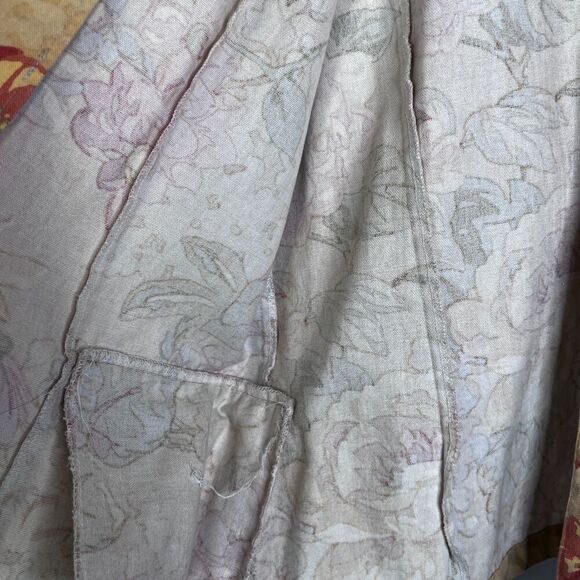 Alexis & Avery 100% Cotton Lightweight Tan Floral Print Cottage Core Jacket LG - Picture 7 of 11